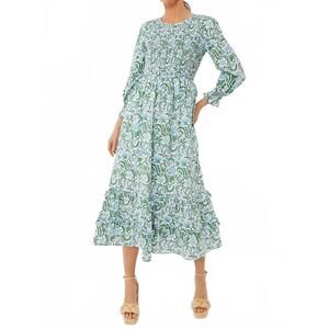 NEW PINK CITY PRINTS isabel smocked dress in vintage jungle